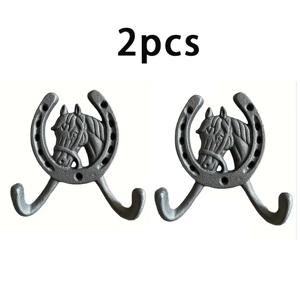 TEMU 2개 수제 주철 말 머리 벽걸이 후크 - 코트 & 타월용 러스틱 헤비듀티 더블 후크, 빈티지 홈 데코, 주방, 욕실, 침실, 사무실 및 거실에 이상적
