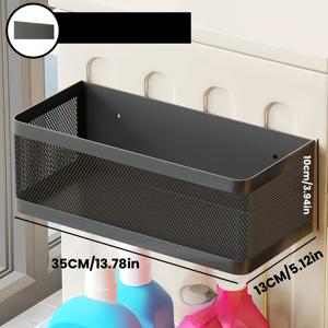 TEMU 1개 자석 금속 냉장고 & 세탁기용 사이드 선반, 설치 필요 없는 부유형 수납 랙, 내구성 있는 화이트 & 블랙 디자인, 현대적인 스타일, 냉장고 또는 세탁실을 위한 공간 절약형 정리대, 세탁실 정리함|부유형 선반|내구성 있는 금속 구조