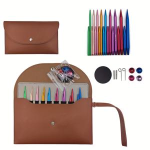 TEMU 1세트 뜨개질 도구 분리 가능한 슬리브 칼라 링 바늘 색상 변경 로프 다용도 링 바늘 9피스 세트