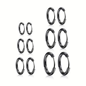 TEMU 12개 세트 소형 연골 링 여성용 코일 귀걸이 스테인리스 스틸 소형 힌지 링 남성용 귀걸이 세트, 구멍 뚫린 트라거스, 코, 입술 링에 적합한 여성용 구형 귀걸이 세트, 중성적인 연골 피어싱 주얼리 세트