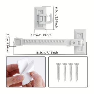 TEMU 조절 가능한 고양이 문 걸쇠 - 쉬운 설치 애완동물 게이트 대안, 실내 고양이용 개 & 핀치 가드, 안전한 급식 & 변기 액세스