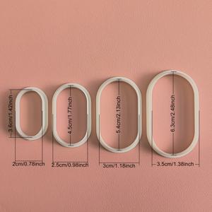 TEMU 4개 캡슐 및 타원형 폴리머 클레이 커터 세트 - DIY 귀걸이 및 공예용 기하학적 디자인 몰드, 튼튼한 플라스틱, 비전기식 쉬운 그립 핸들, 클레이 귀걸이