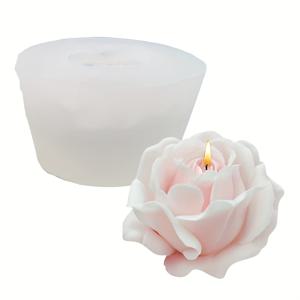 TEMU 1개 로맨틱 장미 모양 실리콘 캔들 몰드, DIY 향초, 수제 비누, 석고 공예용 - 탈형이 쉬움, 고온 저항성, 데이 홈 데코, 캔들 홀더 장식에 이상적