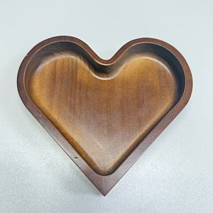 TEMU 1개 창의적인 하트 모양 나무 트레이 - 월넛 컬러 스택형 트레이, 건과일·견과류·캔디 서빙용, 다목적 식품 및 음료 트레이, 파티·홈 데코 & 선물에 완벽한 거실·식탁용