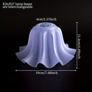 TEMU 아크릴 꽃 램프 쉐이드 액세서리 로맨틱한 꽃 디자인 핑크, 보라, 파랑, 흰색 4가지 색상, 부드럽고 세련된 질감 E26, E27 램프 헤드 테이블 램프 벽 램프 천장 램프 바닥 램프 조명 램프 쉐이드 교체, 다양한 방 유형에 적합