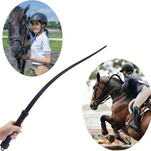 TEMU 블랙 실리콘 말채찍 - 부드럽고 내구성 있으며 안전한 승마 훈련 도구, 쇼 및 성능 향상을 위한 유연한 디자인, 말과의 편안한 사용을 위한 제품