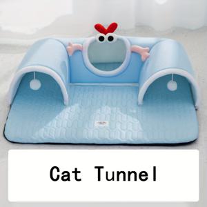 TEMU 고양이 터널, 소형 애완 동물 터널, 고양이 침대, 애완 동물 쿨 매트, 반 폐쇄형 고양이 하우스, 소형 애완 동물 둥지, 고양이 패드, 강아지 매트, 탈착식 및 세탁 가능한 초대형 고양이 은신처, 사계절에 적합한 애완 동물 용품.