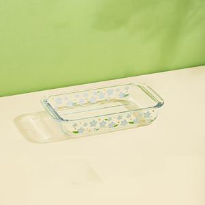 TEMU 1개 직사각형 강화 유리 베이킹 디쉬 - 오븐 및 전자레인지 사용 가능 고열 저항 트레이, 생선 및 채소 구이용 - 내구성 있는 주방 & 식당 조리기구, 전자레인지 안전한 요리 용품 | 직사각형 베이킹 디쉬 | 튼튼한 유리 트레이