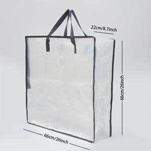 TEMU 지퍼 핸들 투명 보관백 - 가정용, 옷장 정리, 대학 이사 및 패키징 용품, 침구류, 베개, 의류 보관용