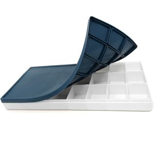 TEMU 휴대용 및 방습 기능이 있는 부드러운 고무 뚜껑이 달린 1개 24칸 직사각형 플라스틱 페인트 팔레트 트레이 - 오일, 구아슈, 아크릴, 수채화용 쉬운 청소 예술 혼합 트레이 - 내구성 있는 PP 소재, 초보자와 전문가에게 적합한 학교 예술 용품, 페인트 트레이