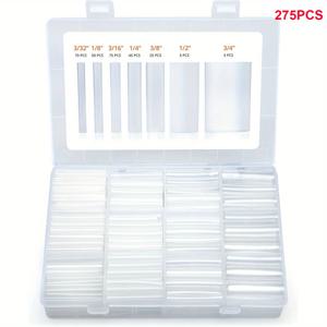 TEMU 275개 UMLIFE 투명 열가소성 튜빙 키트, 3:1 비율 접착 코팅, 자동차 및 산업용 플라스틱 전기 랩, 배터리 없음, 자동차 전기 랩|생동적인 라벨 창|강력한 플라스틱 튜브, 전기 용품 및 액세서리