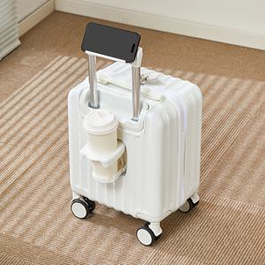 TEMU 크리스마스 선물 캐리어, 14인치 ABS 캐리어 6가지 색상 옵션, 4륜 스피너, 휴대폰 홀더, 컵 홀더, 패셔너블 핸드 캐리어, OEM 도매 가격