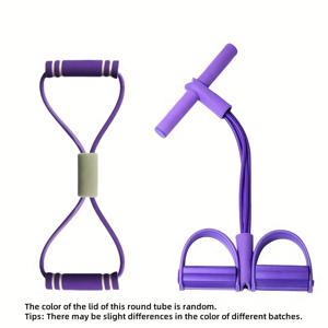 TEMU 홈 짐용 8가지 저항 밴드 (튜브 부착물 4개 포함) - 전신 운동, 복근 운동, 피트니스 장비를 위한 탄성 튜브 4개 포함 - 근력 및 유연성을 향상시키며, 시트업, 운동, 바디 스트레칭에 적합.