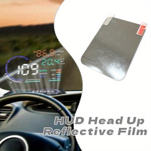 TEMU 자동차용 HUD 헤드업 디스플레이 반사 필름 - 투명 PET 보호 필름, 전자 부품/배터리 불필요, 야간 운전 안전성 향상 및 미니멀 대시보드 디자인을 위한 쉬운 설치, 고반사 재질, 차량 윈드실드 프로텍터