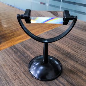 TEMU 광학 유리 프리즘 베이스 스탠드 포함 - 물리 실험 교구, 무지개 빛과 그림자 컬러풀 프리즘 | 거실/스터디 과학 장식품, 창의적인 사진 소품으로 축제 분위기 연출