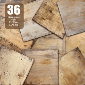 TEMU 디스트레스드 우드 그레인 데스크탑 자연 흉터 레트로 우아한 스크랩북 종이, 핸드메이드 종이, 재료 종이, 쓰레기 일기장 인사말 카드 만들기에 적합한 핸드메이드 배경 카드 매트 인사말 카드 배경 장식 레트로 다이어리 및 기타 장면 사양: 5.9*5.9 인치 36매