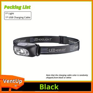 TEMU 1개 미니 충전식 강력 센서 헤드램프, 스마트 웨이브 모션 센서 헤드 마운트 플래시라이트, USB 충전 가능 서치라이트, 낚시, 하이킹, 정비용 LED 조명, 비상등