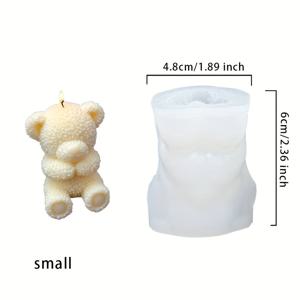 TEMU 마스크를 입은 곰 실리콘 모양, 레진 캐스팅 모양, 보석 캐스팅 도구, 촛불 플라스터, 손수세포 드립 글루에 적합, 봄, 데이, 아버지의 날, 어머니의 날, 추수 감사절, 생일 선물 DIY 몰에 적합