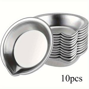 TEMU 스프레이 및 스피터 페인트 아티스트를 위한 내구성 및 쉽게 청소할 수 있는 혼합 도구로, 물색, 아크릴,과고 페인트를 위한 이상적인 아트 팔레트로, 10개 세트의 스테인레스 스틸 라운드 페인트 팔레트