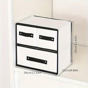 TEMU 이중 레이어 속옷 보관함, 접이식 부직포 정리함, 속옷, 브라, 양말을 위한 의류 칸막이 보관함, 정리용 서랍 정리함, 접이식 옷장 보관함.