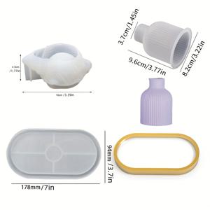 TEMU 수제 레진 및 콘크리트 장식용 소라 모양 트레이 실리콘 몰드 - 캔들 홀더 기능 포함