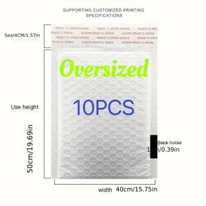 TEMU 30cm/35cm/40cm/50cm 대형 화이트 포장 봉투, 택배용 버블백, 충격 방지 포장 봉투, 선물 및 기프트 용기, 운송용 버블 필름 포장 가방