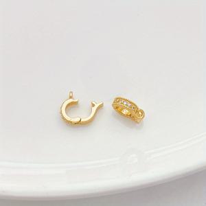 TEMU 2개 18K 금도금 구리 걸쇠와 돌 - DIY 목걸이 팔찌 제작용 안전한 클로저, 손으로 만드는 보석류 재료에 적합한 변색 방지 내구성 있는 걸쇠, 현대적 디자인의 펜던트 만들기용 메탈