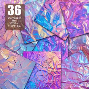 TEMU 이 레이저 포일 패턴 스크랩북 용지, 수제 종이, 그리고 무늬 종이는 배경 매트, 빈티지 다이어리, 배경 장식, 정크 저널, 메모리 앨범, 카드 제작, 수제 공예에 적합합니다.