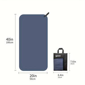 TEMU 무타오 퀵드라이 마이크로화이버 타월 - 가벼운, 흡수력 좋은 & 컴팩트한 메쉬 포켓 포함, 해변용/수영장/여행용 단색 직사각형 타월 - 원 사이즈, 5가지 색상 (네이비, 그레이, 블루, 퍼플, 라벤더), 체육관 필수품, 내구성 있는 가장자리