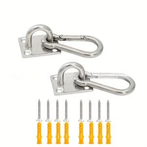 TEMU 헤비듀티 스테인리스 스틸 벽걸이 모양 후크 - 차고, 작업장, 가정용 안전 나사 부착 디자인의 다기능 해먹 베이스 - 14세 이상, 세련된 메탈릭 마감, 현대적 미학, 견고한 구조, 차고 보관, 현대적인 보관 솔루션, 고품질 하드웨어, 작업실 전문가용