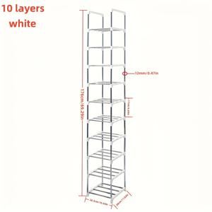 TEMU 멀티 레이어 신발장, 싱글 로우 스탠딩 신발 정리대, 쌓을 수 있는 메탈 신발 타워, 현관 옷장 침실 복도 발코니용