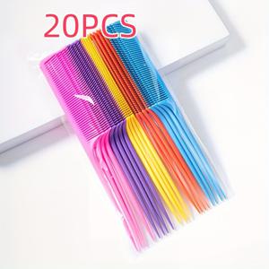 TEMU 20개 세트 빗, 미세한 이빨, 플라스틱 브리슬, ABS 손잡이 - 모든 헤어 타입을 위한 내구성 있는 전문가용 표준 빗