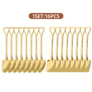 TEMU 귀여운 디자인, 창의적인 수박 스푼 디저트용, 휴대용 야외 과일 스쿱, , 커피 등 다용도 스푼을 특징으로 하는 16개 스테인리스 스틸 미니 스푼 및 스쿱 세트입니다. 이 식품 등급 도구는 내구성이 뛰어나고 완벽합니다.