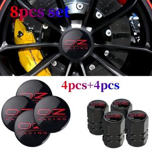 TEMU (8개 세트) OZ Racing 뉴 자동차 휠 센터 커버 엣지 스티커 4개 (휠 허브 밸브 커버용) + OZ Racing 밸브 캡 커버 4개 (자동차 장식용)