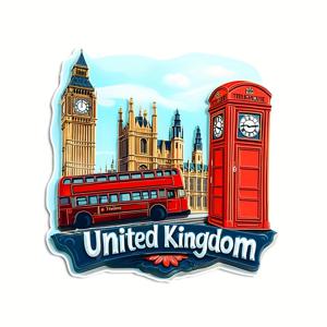 TEMU 1pc 런던 랜드마크 자석 냉장고 스티커 - 아크릴 및 고무 소프트 자석, 이코닉한 빅 벤, 더블 데커 버스 및 빨간 전화국 디자인, 창의적인 여행 애호가 홈 데코, 졸업 선물, 냉장고 자석 | 런던 테마 데코 | 아크릴 자석, 냉장고 자석