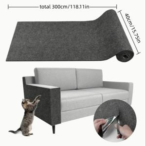TEMU 118.11인치/78.74인치 초대형 자가 접착 고양이 스크래처 패드 - 내구성 강한 대형 카펫 스크래쳐, 소파 및 벽 가구 보호용 다기능 고양이 스크래처 보드