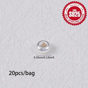 TEMU 20개입 S925 925 실버 원형 스페이서 비즈, 플랫 비즈, 주얼리 제작용 액세서리 (팔찌, 목걸이, 발찌 재료 포함)