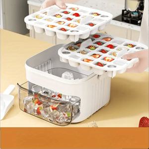 TEMU 아수웨이 초대형 25/50-아이스 큐브 메이커 - 이지글라이드, 이중층, 식품용 플라스틱 보관 트레이 - 위스키 & 로스터테일에 완벽, 필수 주방 액세서리, 화이트