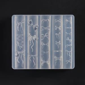 TEMU 하트 모양 리본 보우 아트를 위한 실리콘 몰드, 고탄성 레진 캐스팅을 위해 디자인됨.