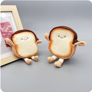 TEMU 두 마리의 사랑스러운 토스트 모양 동전 파우치, 부드러운 장난감 가방 참, 동전 보관에 이상적이며 사랑스러운 작은 선물, 축하, 생일 및 축제 선물에 적합합니다.
