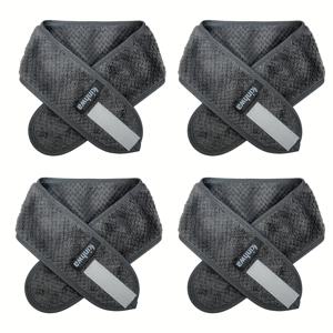 TEMU 4개 세트 마이크로파인 애나스피아 사각머리띠, 65cm*8cm 모던한 샤워용 수건랩, 단색으로 부드럽고 편안하며 흡수력이 뛰어난 욕실액세서리