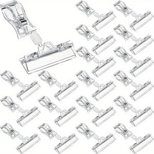 TEMU 상품 표지판 전시용 투명 회전 플라스틱 클립 20개 세트 - 360° 조절 가능한 양면 홀더, 소매 가격표, 선반 라벨 및 와이어 선반용 - 상점, 의류 매장에 적합한 튼튼한 투명 클립