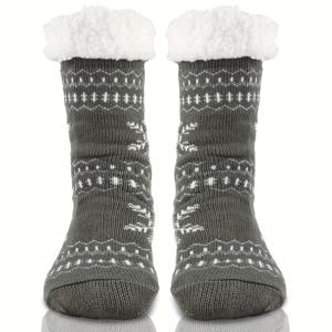 TEMU 눈꽃 미끄럼방지 슬리퍼 양말 남성용 슬리퍼 양말 크리스마스 선물 아버지의 날 선물 생일 선물 미끄럼방지 슬리퍼 양말 보온 양말 겨울용 양말 남성용 보온 양말 여성 선물 아이디어 따뜻한 털 양말 두꺼운 양말 남성용 보온 양말