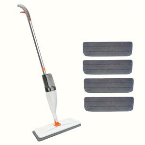 TEMU 바닥 청소용 스프레이 밀대, 극세사 바닥 밀대, 단단한 나무 바닥용 습식 먼지 밀대, 납작 밀대, 바닥 청소제, 재사용 가능한 병, 세척 가능한 패드 2개 포함, 나무 타일, 장식 패널 바닥에 적합
