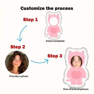 TEMU 맞춤형 사진 고양이 모양 베개, 배우자, 가수, 아이돌을 위한 개인화된 귀여운 쿠션 - 소파, 침대 또는 요추용 양면 지지 베개, 다양한 사이즈 가능, 이상적인 휴일 선물|쇼파