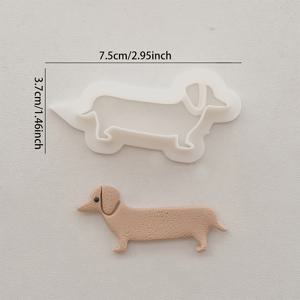 TEMU 대형 만화 강아지 폴리머 클레이 커터, Fimo 귀걸이&참 만들기 DIY 키트, 플라스틱 동물 몰드, 초보자용 클레이 도구, 두 가지 사이즈 제공, 클레이 칼 및 귀걸이 액세서리 제작용 DIY 도구