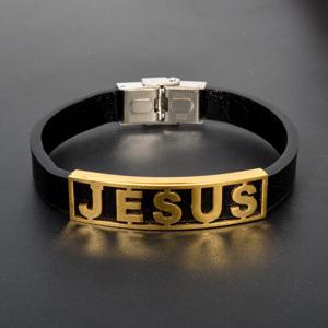 TEMU 1개 예수 팔찌 - 대담한 JESUS 글자 & 잠금장치, 인조 가죽 질감 & 스테인리스 스틸 밴드 - 남녀 공용 기독교 종교 주얼리 - 안전한 착용을 위한 잠금장치 - 대담한 골든톤 예수 글자 - 영적 연결 - 사계절 착용 - 크리스마스, 부활절, 아버지의 날, 졸업식에 이상적인 선물 - (구슬 없음) -