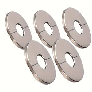 TEMU 5/10개 스테인리스 스틸 벽 구멍 커버, 원형 디자인, 장식용 덮개 포함, 가스 및 온수기, 장식판, 에어컨 구멍, 파이프 커버, 벽 장식용 설치 쉬움