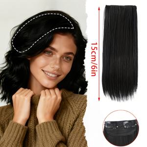 TEMU 1개 여성용 클립인 헤어피스 - 내추럴 브라운(라이트/딥 브라운), 얇은 머리용 무봉제 부착식 토퍼, 볼륨감 있는 합성 섬유 연장, 일상 및 특별한 날씨에 적합, 대머리/빠진 헤어라인을 위한 볼륨 추가, 모든 라이트 베이지 톤에 어울림, 슬릭 디자인, 안전한 클립 부착, 우아한 헤어피스, 가벼운 헤어 익스텐션, 헤어 리플레이스먼트