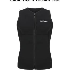 TEMU BUOBOBUM 남성용 3mm 네오프렌 웨트슈트, 풀 블랙 프론트 지퍼, 수영, 서핑, 카약 등 수상 스포츠에 적합